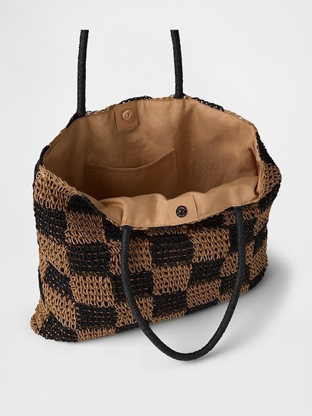 Gap Gingham Straw Tote Bag - Picture 2 of 11